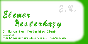 elemer mesterhazy business card