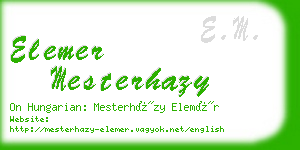 elemer mesterhazy business card